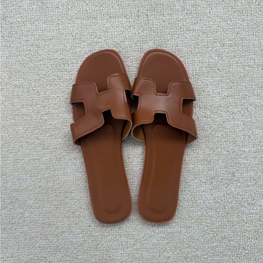 Brown H-Style Leather Sandals